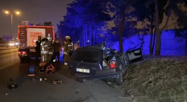TEM Otoyolunda feci kaza: 1 ölü, 1 yaralı