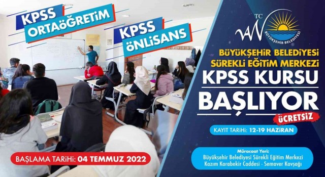 Van Büyükşehir Belediyesinden ücretsiz KPSS hazırlık kursu