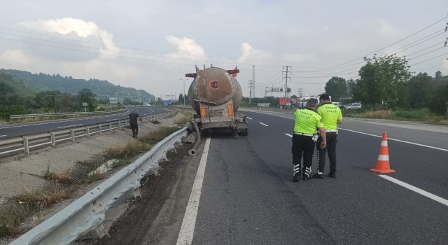 Yokuş aşağı inen tankerin freni patladı