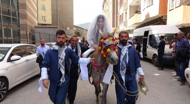 Yüksekovada ‘atlı gelin geleneği