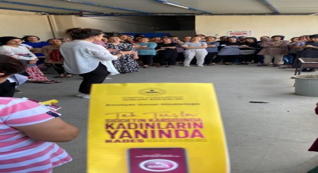 Yüreğir aile içi polisi işçi kadınları bilgilendirdi
