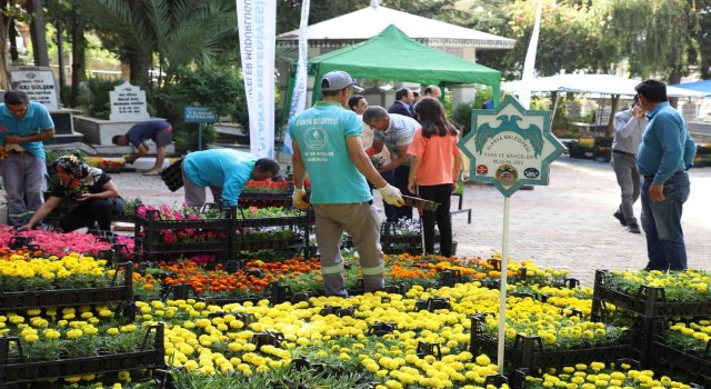 Alanyada bayramda 60 bin çiçek dağıtılacak