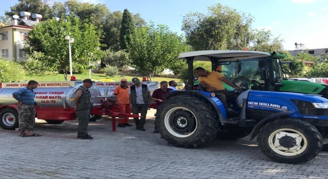 Anamurda köylülere yangına ilk müdahale için su tankeri dağıtıldı