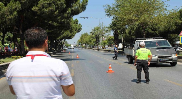 Aydında bayram öncesi drone destekli trafik denetimi yapıldı
