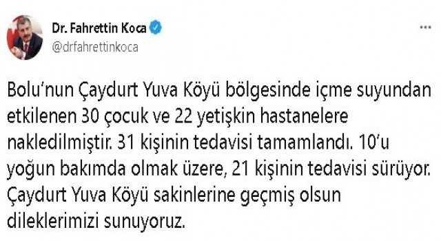 Bakan Kocadan Boludaki zehirlenmelerle ilgili açıklama