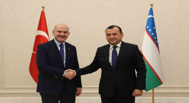 Bakan Soylu, Özbekistan Ulusal Muhafızlar Komutanı Tümgeneral Djuraev ile bir araya geldi