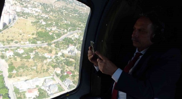 Başkan Yalçın Talası helikopterden denetledi
