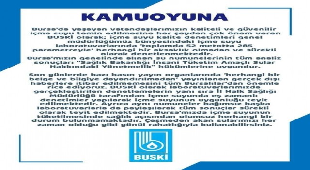 BUSKİden açıklama