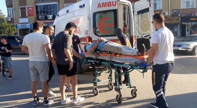 Edirnede motosikletten düşen sürücü yaralandı