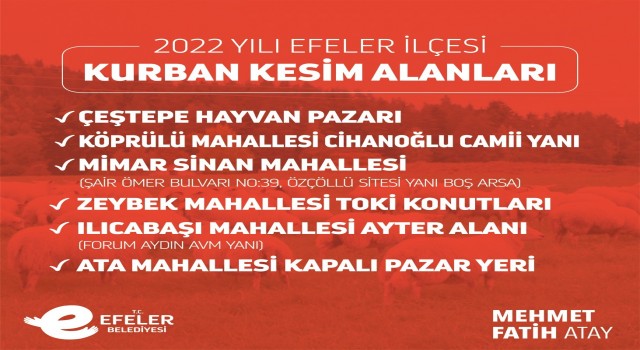 Efelerde kurban kesim yerleri belli oldu