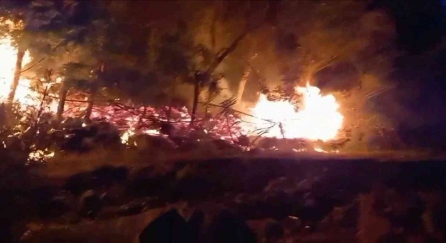 Elazığda tarlada çıkan yangını köylüler söndürdü