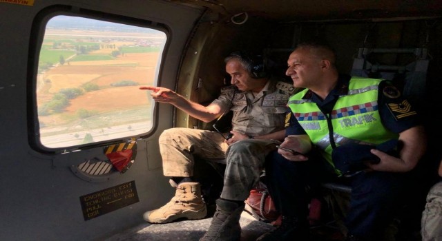 Erzincanda havadan trafik denetimi