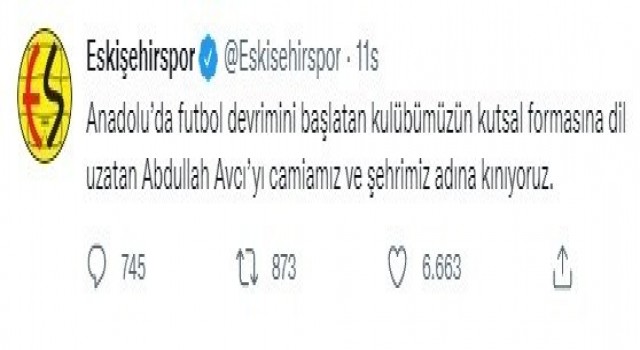 Eskişehirspordan Abdullah Avcıya ‘Eskişehirsporda oynamıyorsun ki tepkisi