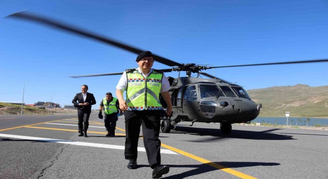 Helikopterli trafik denetimde 539 araç kontrol edildi