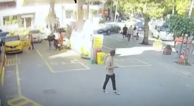 İstanbulda akaryakıt istasyonunda dehşet anları kamerada