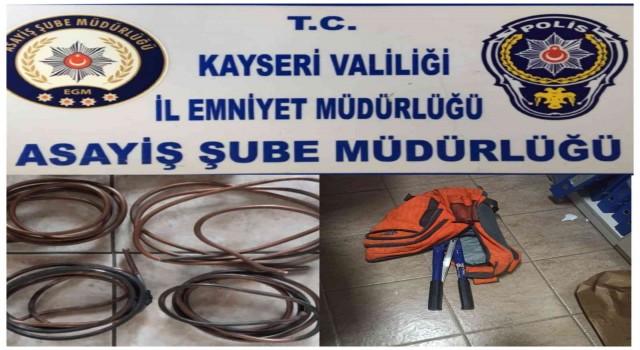 Kayseride iş yerinden kablo çalan 3 şahsa suçüstü