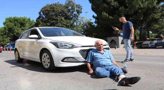 Kazada yaralanan motosiklet sürücüsünün sağduyusu takdir topladı