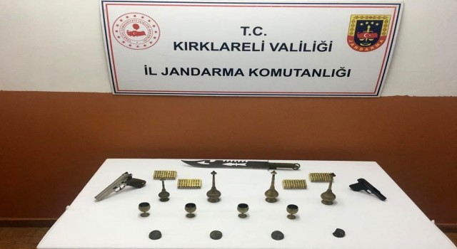 Kırklarelide düzenlenen operasyonda Bizans dönemine ait parçalar ele geçirildi