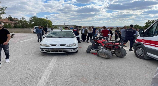 Konyada ATV motor ile otomobil çarpıştı: 2 yaralı