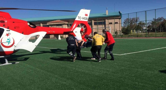 Konyada kalp krizi geçiren hasta hava ambulansıyla nakledildi