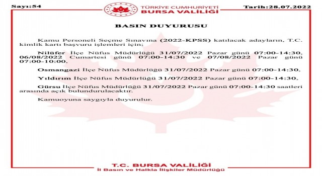 KPSS adayları dikkat! Bursa Valiliği duyurdu