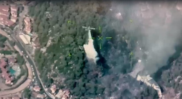 Marmaristeki orman yangını bölgesi İHA ile görüntülendi
