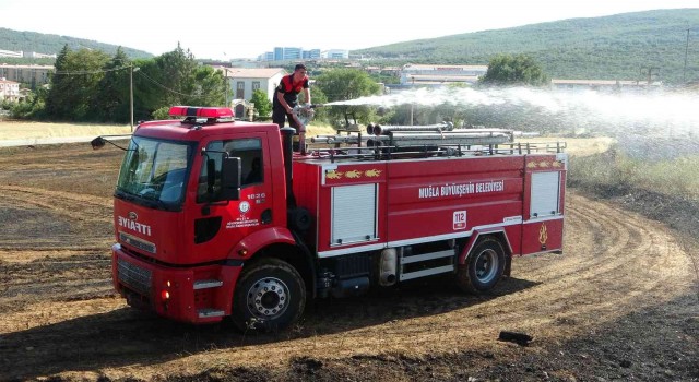 Menteşede ot yangını