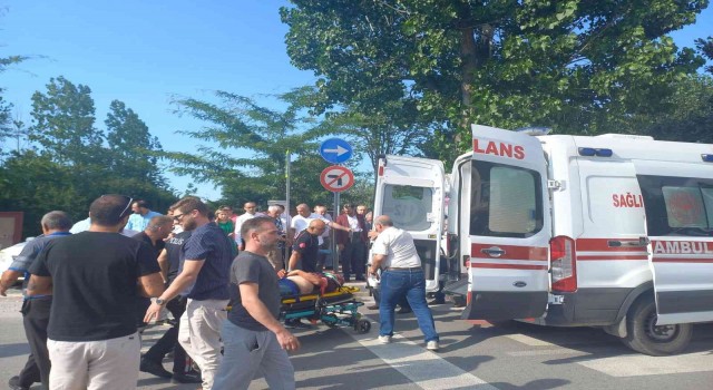 Motosiklet sürücüsü ölümden döndü