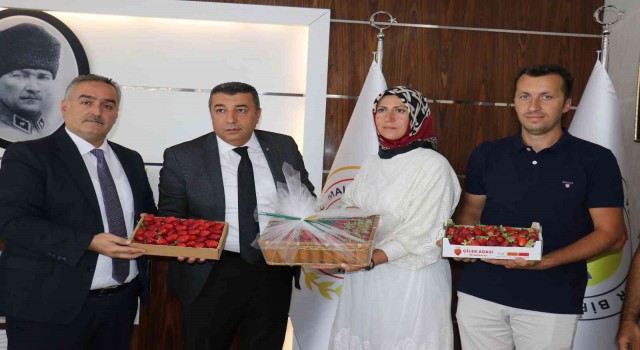 MTB Başkanı Özcan, çilek üreticilerini ödüllendirdi