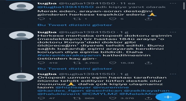 ‘O doktoru Konyadaki doktor gibi öldüreceğim tehdidi polisi harekete geçirdi