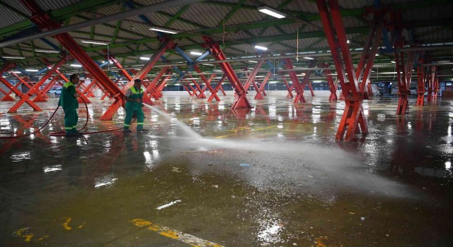 Osmangazide kurban kesim yerleri temizlenerek dezenfekte edildi