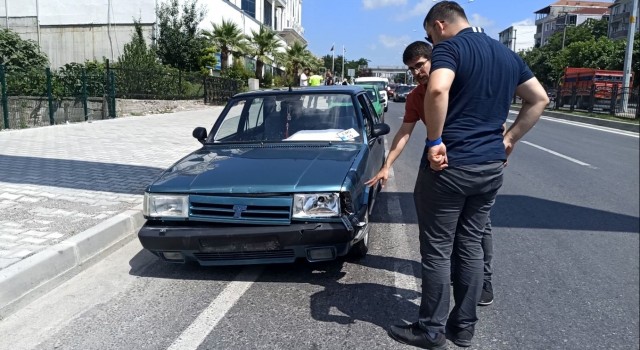 Otomobilin çarptığı bisikletli ağır yaralandı