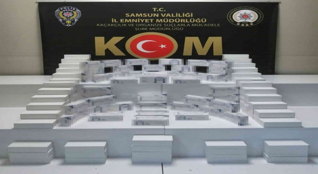 Samsunda bir araçta 30 bin boş makaron ele geçirildi