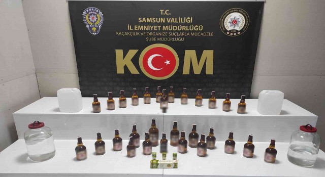 Samsunda sahte içki ele geçirildi