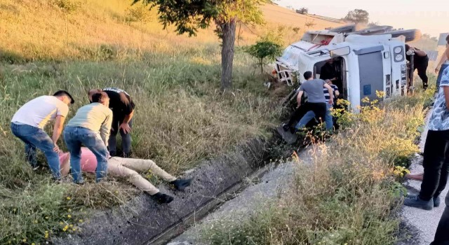 Samsunda sulama tankeri devrildi: 1 yaralı