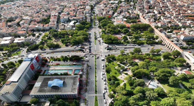 Saraçhanedeki 15 Temmuz etkinlik alanı havadan görüntülendi