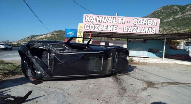 Sökede otomobil takla attı: 1 yaralı