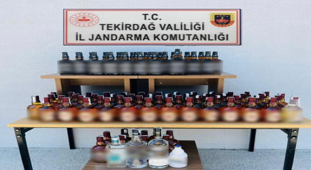 Tekirdağda 93 şişe kaçak içki ele geçirildi