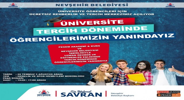 Üniversite adaylarına ücretsiz tercih danışmanlığı hizmeti