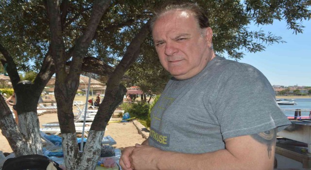Ünlü oyuncu Burak Sergen, Ayvalıkta kamp kurdu