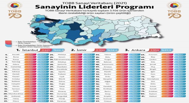 Üretim kapasitesi çeşitliliğinde lider iller belirlendi