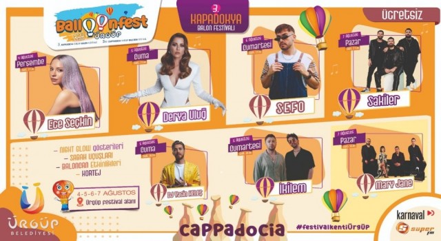 Ürgüp 3. Kapadokya Balon Festivaline ev sahipliği yapacak