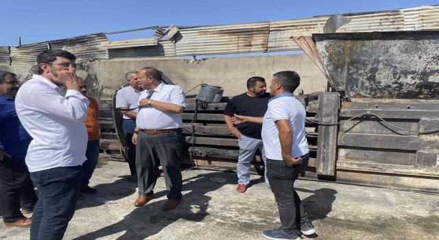VATSOdan yangında zarar gören iş yerine ziyaret