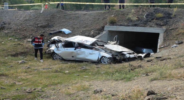 Yozgatta araç menfeze düştü: 1 ölü, 2 yaralı