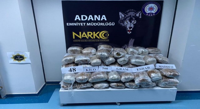 Adanada 48 kilo 500 gram esrar ele geçirildi
