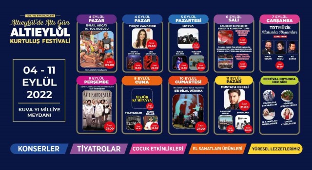 Altıeylülde kurtuluş festivali başlıyor