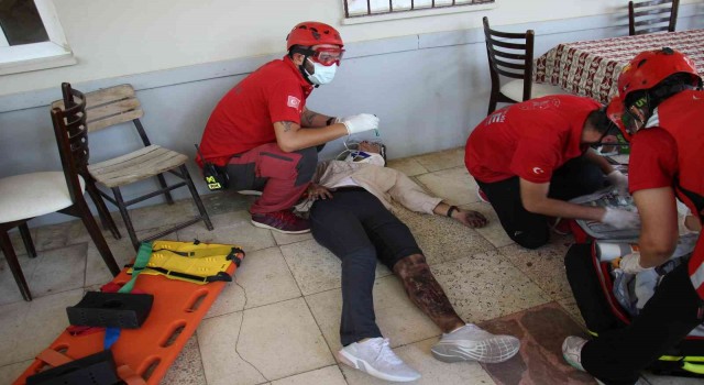 Aydındaki yangın tatbikatı gerçeğini aratmadı