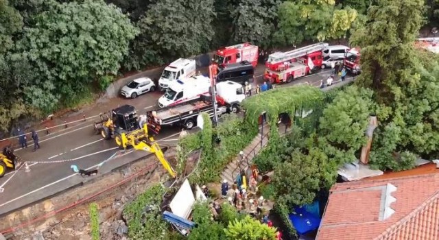 Beykozda istinat duvarı çöktü: 1 kişi göçük altında kaldı