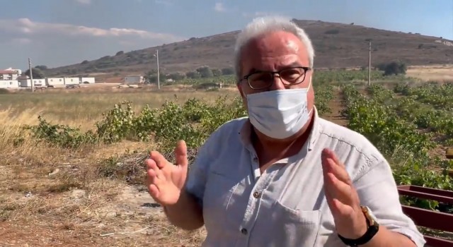 Bozcaadadaki yangına iş makinesinden çıkan kıvılcım sebep oldu