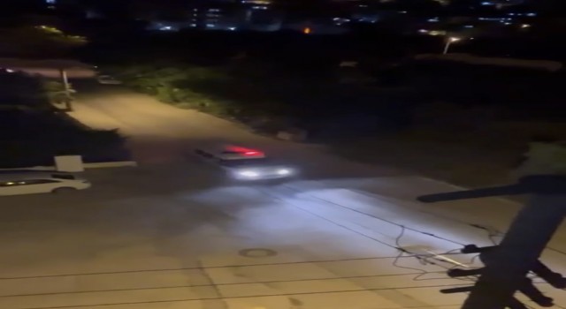 Bursada polis şehir merkezine inen domuzu sirenle kovaladı